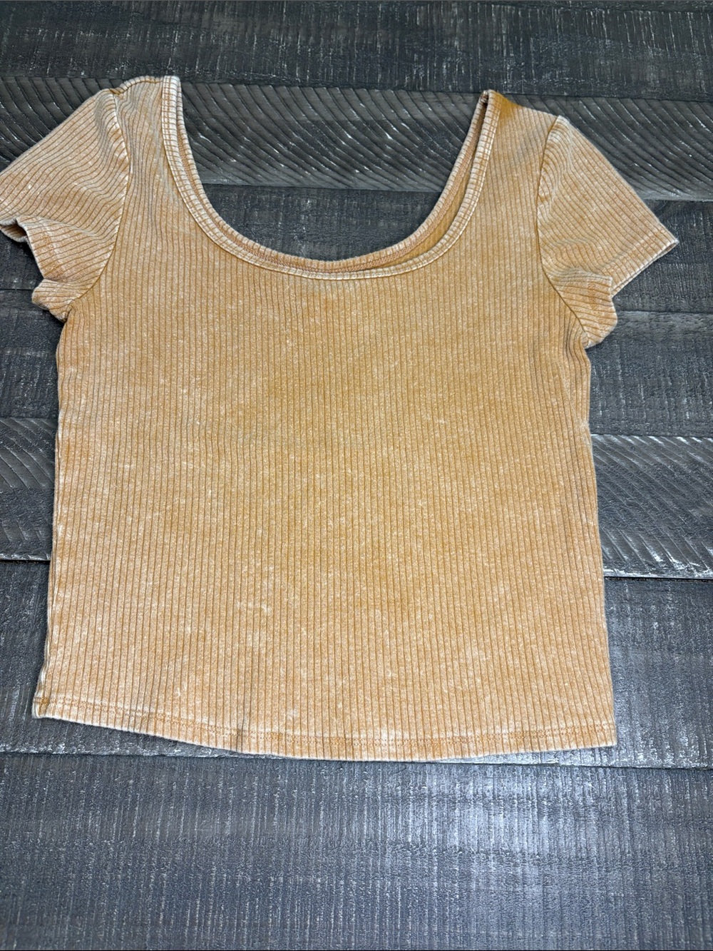 wild fable Ribbed Scoop Neck Short Sleeve Top - Tan